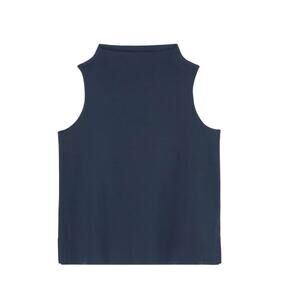 Eileen Fisher Navy S/P Organic Pima Cotton Funnel Neck Tank